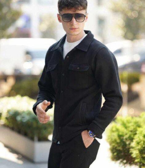 Charcoal Button Utility Jacket