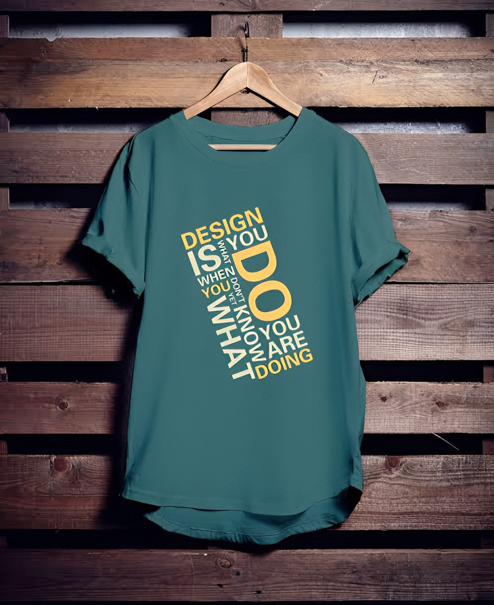 Teal Green Drop Shoulder Graphic Tee Bold & Minimal