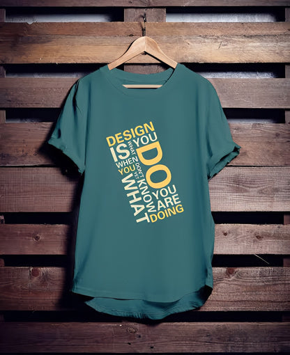 Teal Green Drop Shoulder Graphic Tee Bold & Minimal