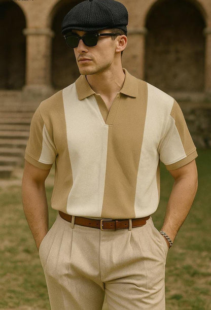 V collar old money Polo 👕🤍