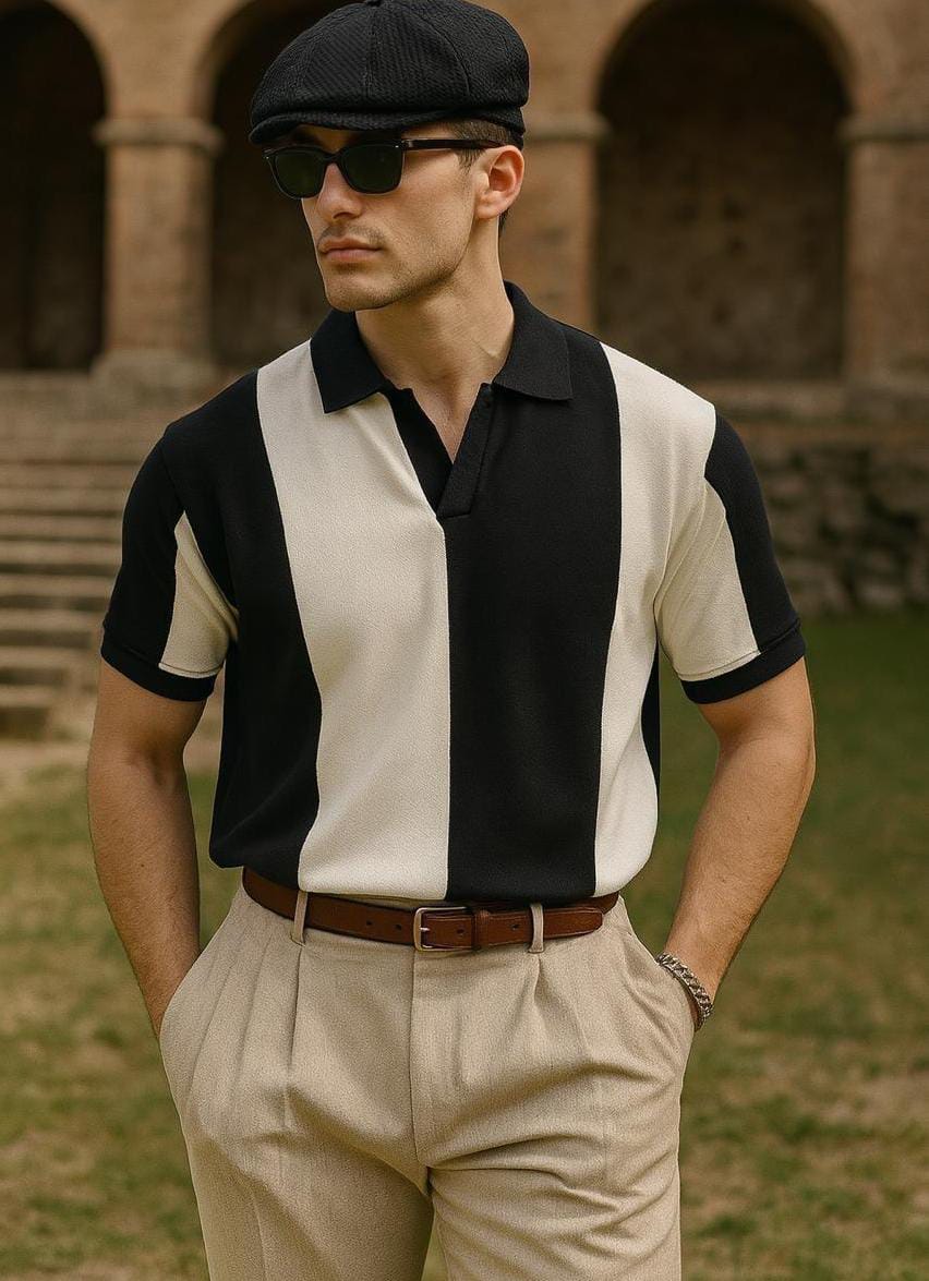 V collar old money Polo 👕🤍