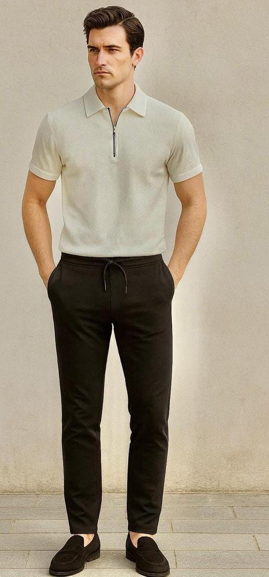 🖤 Urban Ease Polo Set Minimalist Comfort Meets Street Style