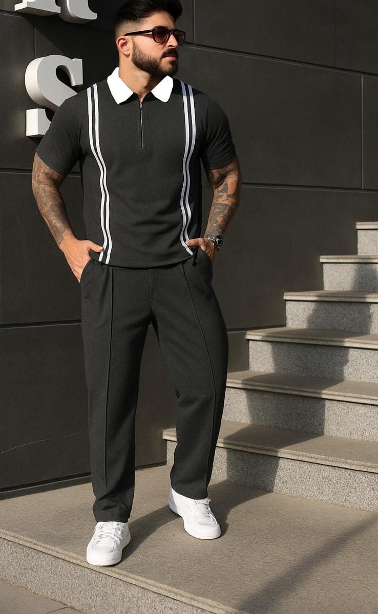 Strip zip style tracksuit