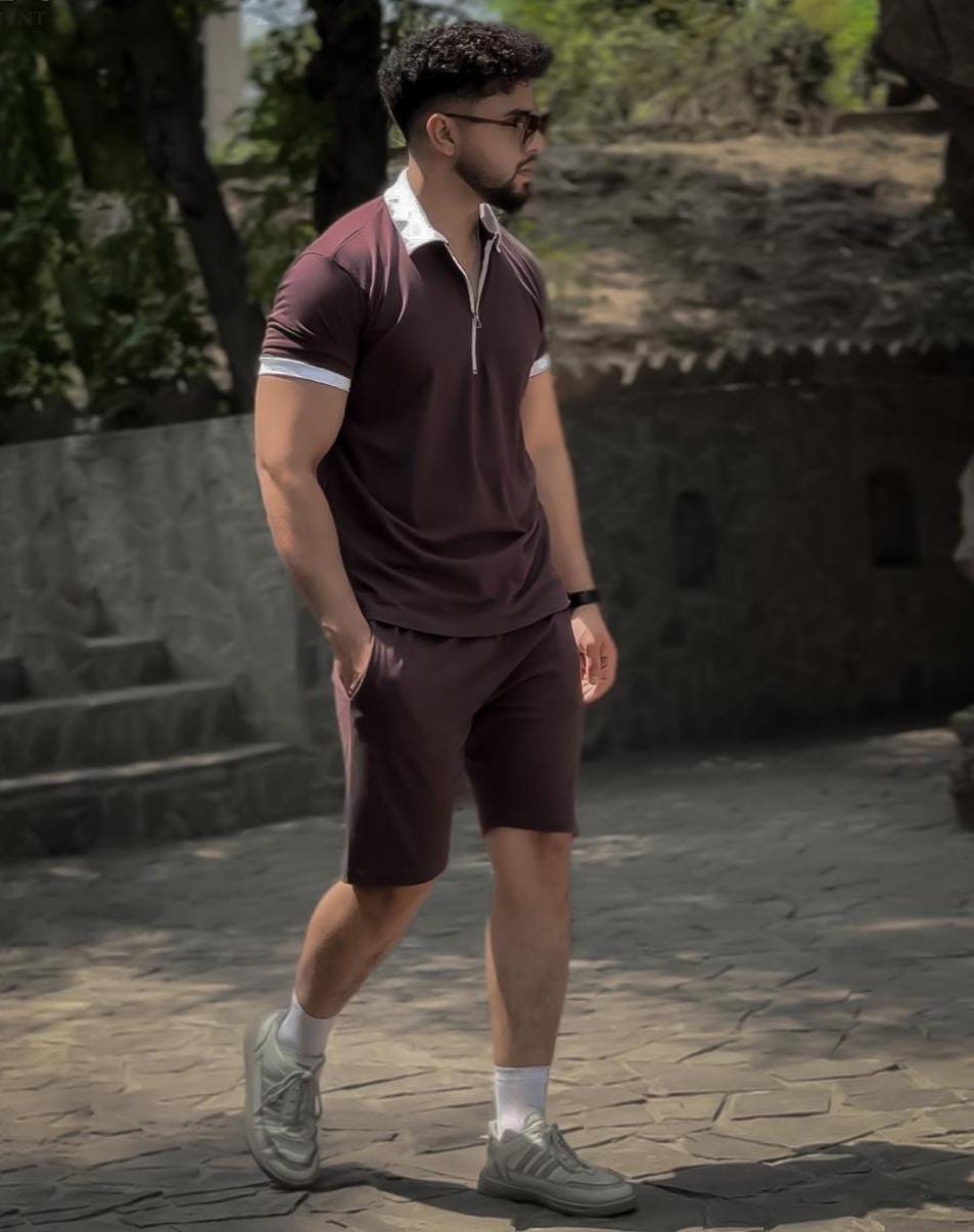 Urban Luxe Maroon Polo Set Confidence in Every Step 💼🔥