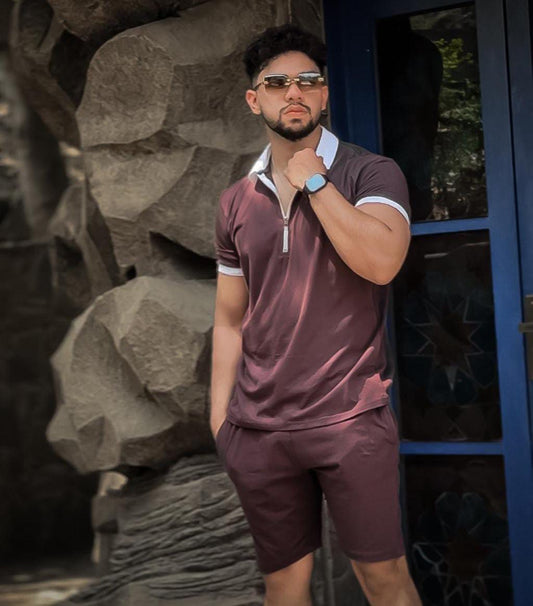Urban Luxe Maroon Polo Set Confidence in Every Step 💼🔥