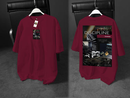 "Discipline Over Everything" Oversized Black Tee for the Relentless Dreamer