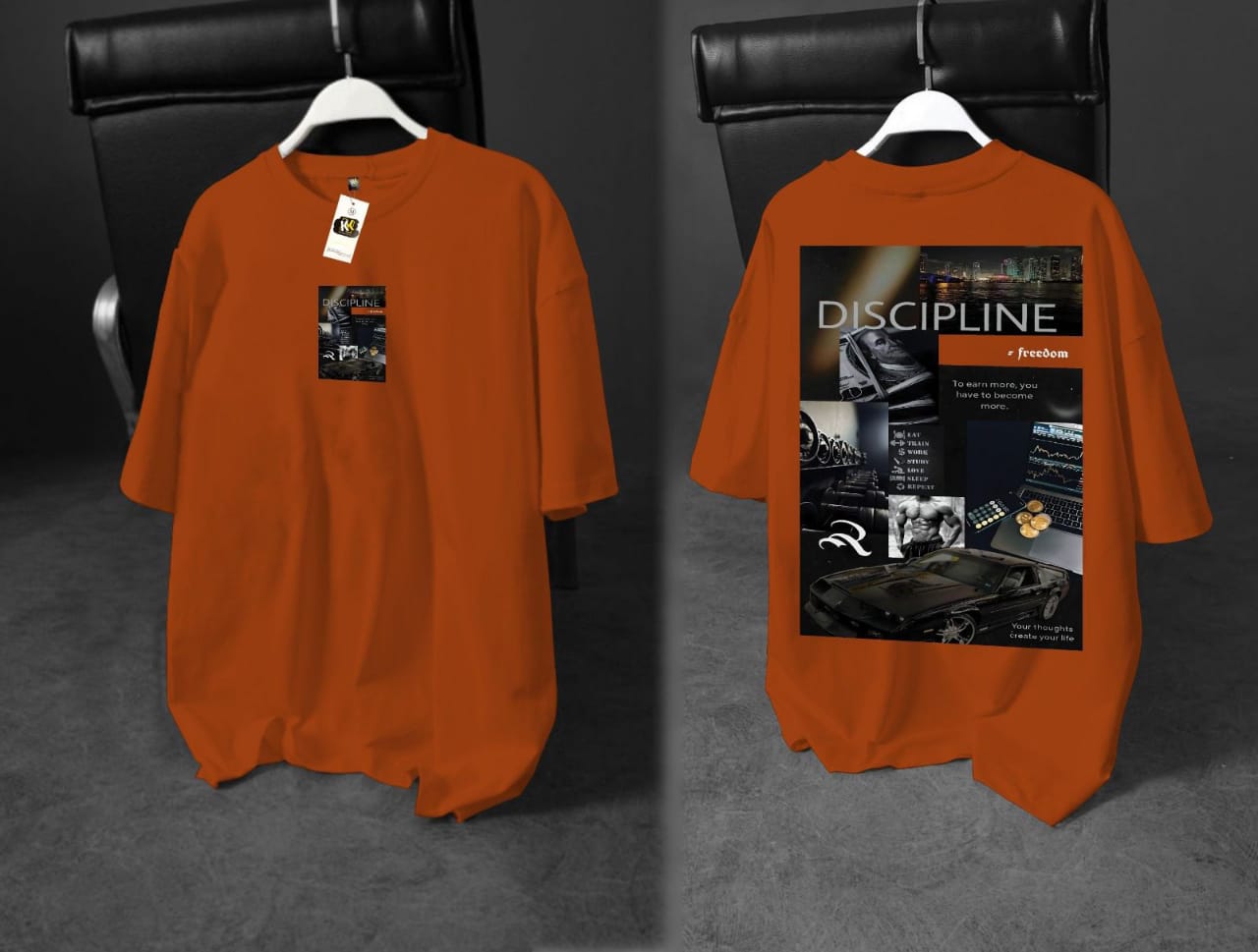 "Discipline Over Everything" Oversized Black Tee for the Relentless Dreamer