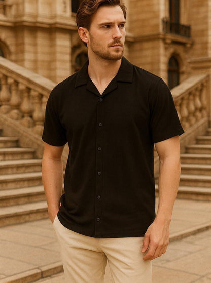 “Midnight Columns” Button Up Shirt Classic Calm, Modern Edge 🏛️