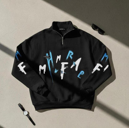 Letter Zip Sweatshirt