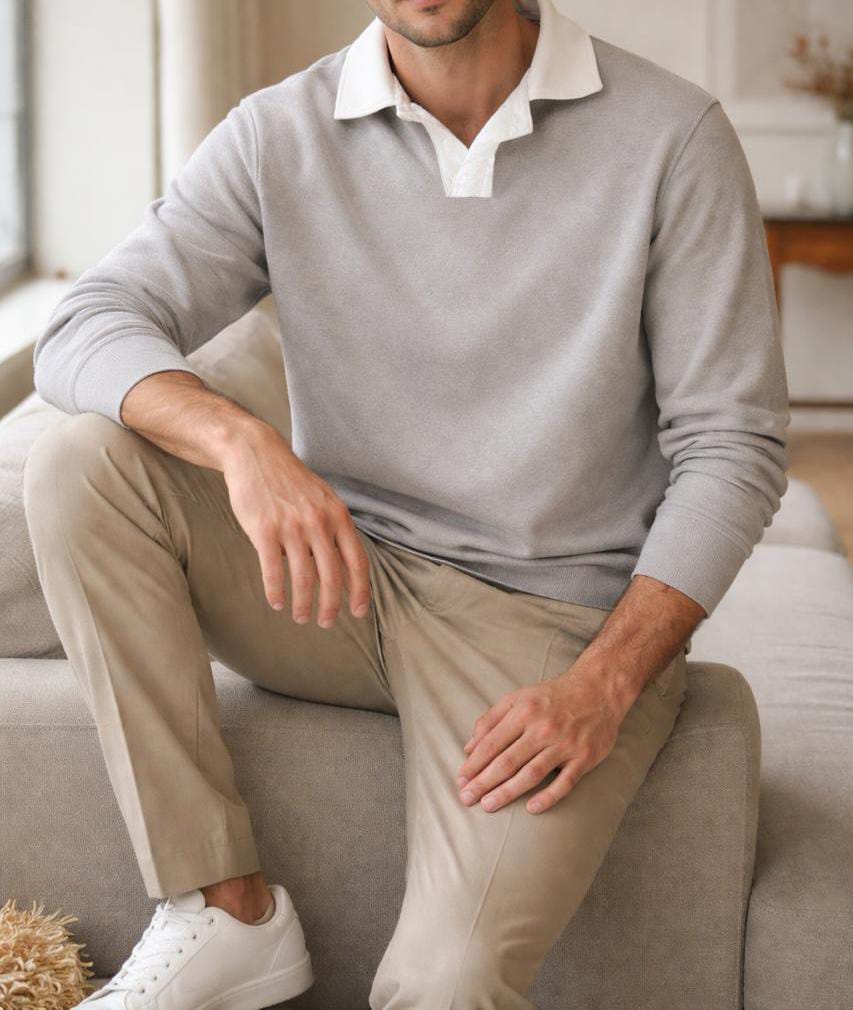 Polo T Shirt with White Collar