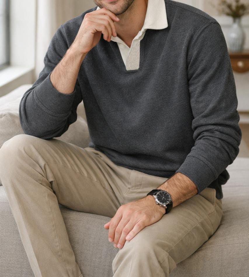 Polo T Shirt with White Collar