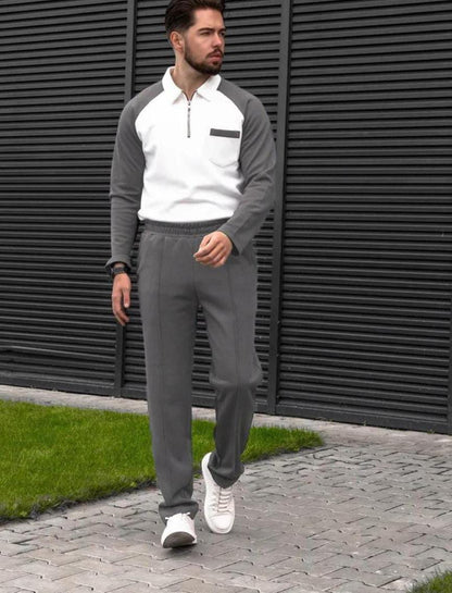 Contrast Sleeve Tracksuit Set