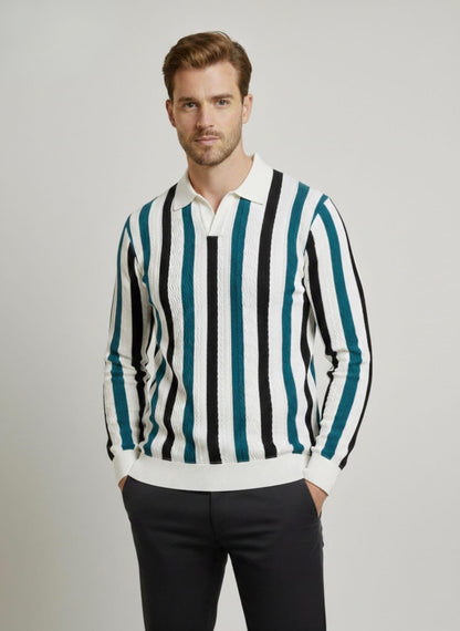 Monochrome Stripe Knit T shirt