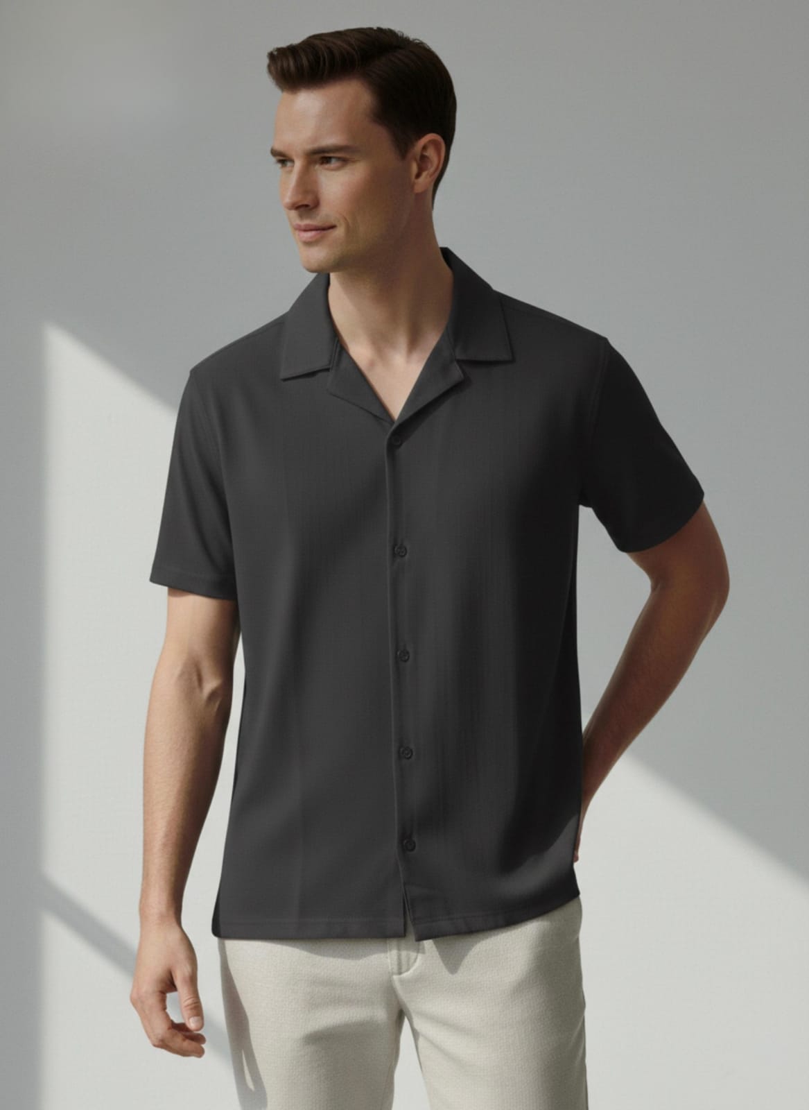 Plain Button-Up Shirt