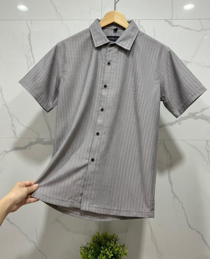Textured Button-Up Shirt