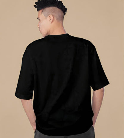Too Much Think Black Drop Shoulder T-Shirt