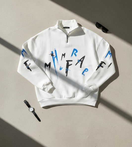Letter Zip Sweatshirt