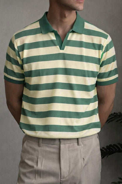 Textured Stripe Polo Shirt